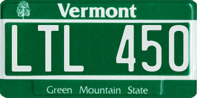 VT license plate LTL450