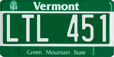 VT license plate LTL451