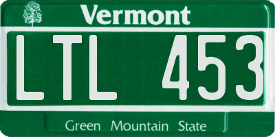 VT license plate LTL453