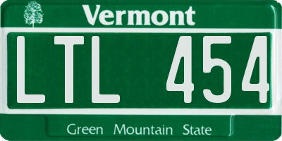 VT license plate LTL454