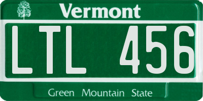 VT license plate LTL456