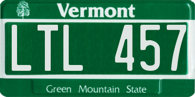 VT license plate LTL457