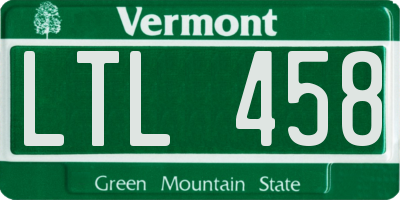VT license plate LTL458