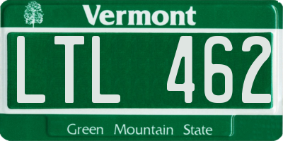 VT license plate LTL462