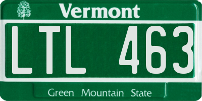 VT license plate LTL463