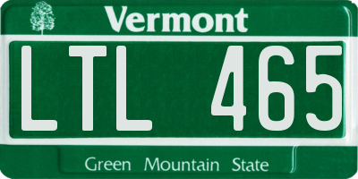 VT license plate LTL465