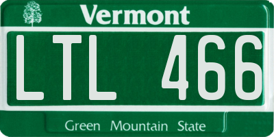 VT license plate LTL466
