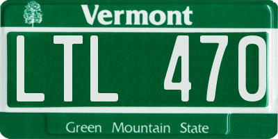 VT license plate LTL470