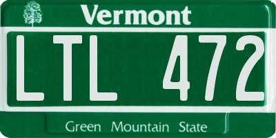 VT license plate LTL472