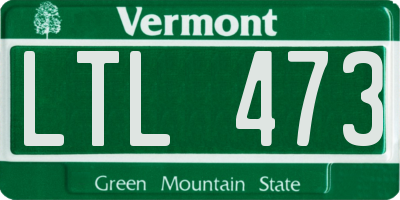 VT license plate LTL473