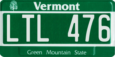 VT license plate LTL476