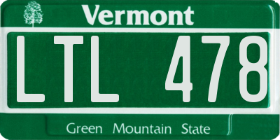 VT license plate LTL478