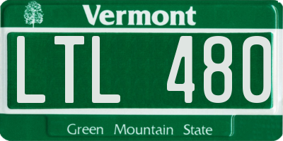 VT license plate LTL480
