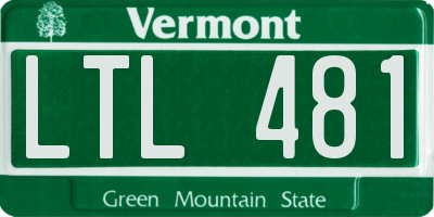 VT license plate LTL481