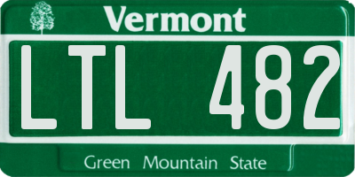 VT license plate LTL482