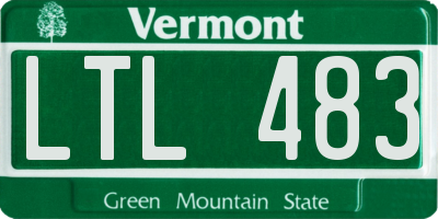 VT license plate LTL483