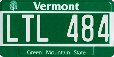 VT license plate LTL484