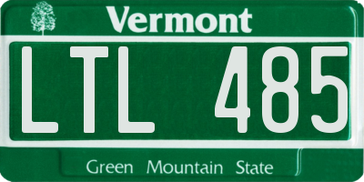 VT license plate LTL485