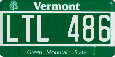 VT license plate LTL486