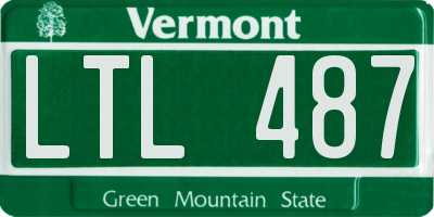 VT license plate LTL487