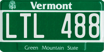 VT license plate LTL488