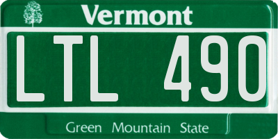 VT license plate LTL490