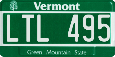 VT license plate LTL495
