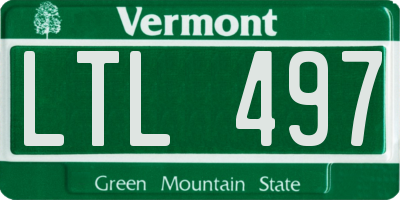 VT license plate LTL497