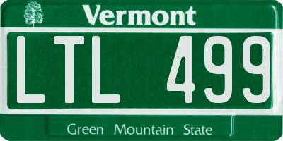 VT license plate LTL499