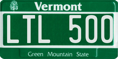 VT license plate LTL500