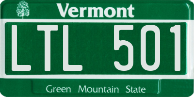 VT license plate LTL501