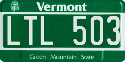 VT license plate LTL503