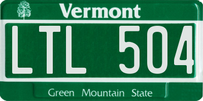 VT license plate LTL504