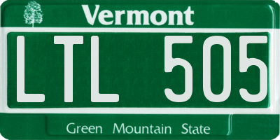 VT license plate LTL505
