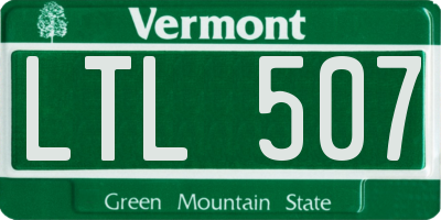 VT license plate LTL507