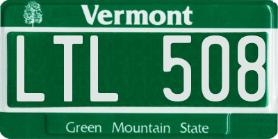 VT license plate LTL508