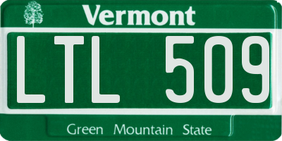 VT license plate LTL509