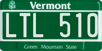 VT license plate LTL510
