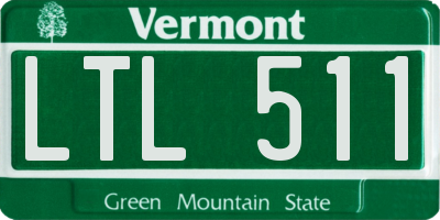 VT license plate LTL511
