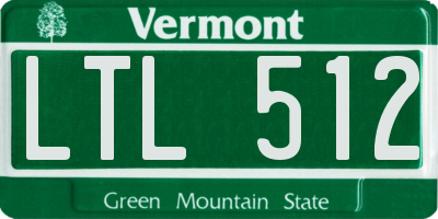 VT license plate LTL512