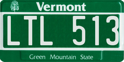 VT license plate LTL513
