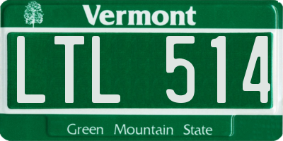 VT license plate LTL514