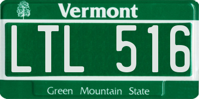 VT license plate LTL516
