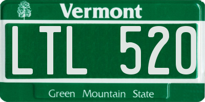 VT license plate LTL520