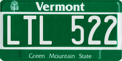 VT license plate LTL522