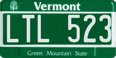 VT license plate LTL523