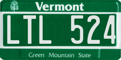VT license plate LTL524