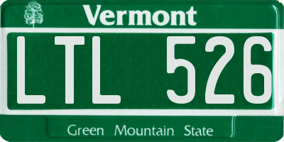 VT license plate LTL526
