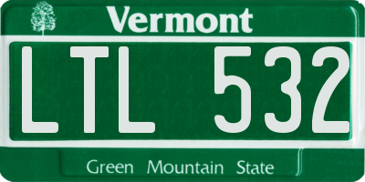 VT license plate LTL532