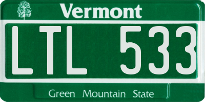 VT license plate LTL533